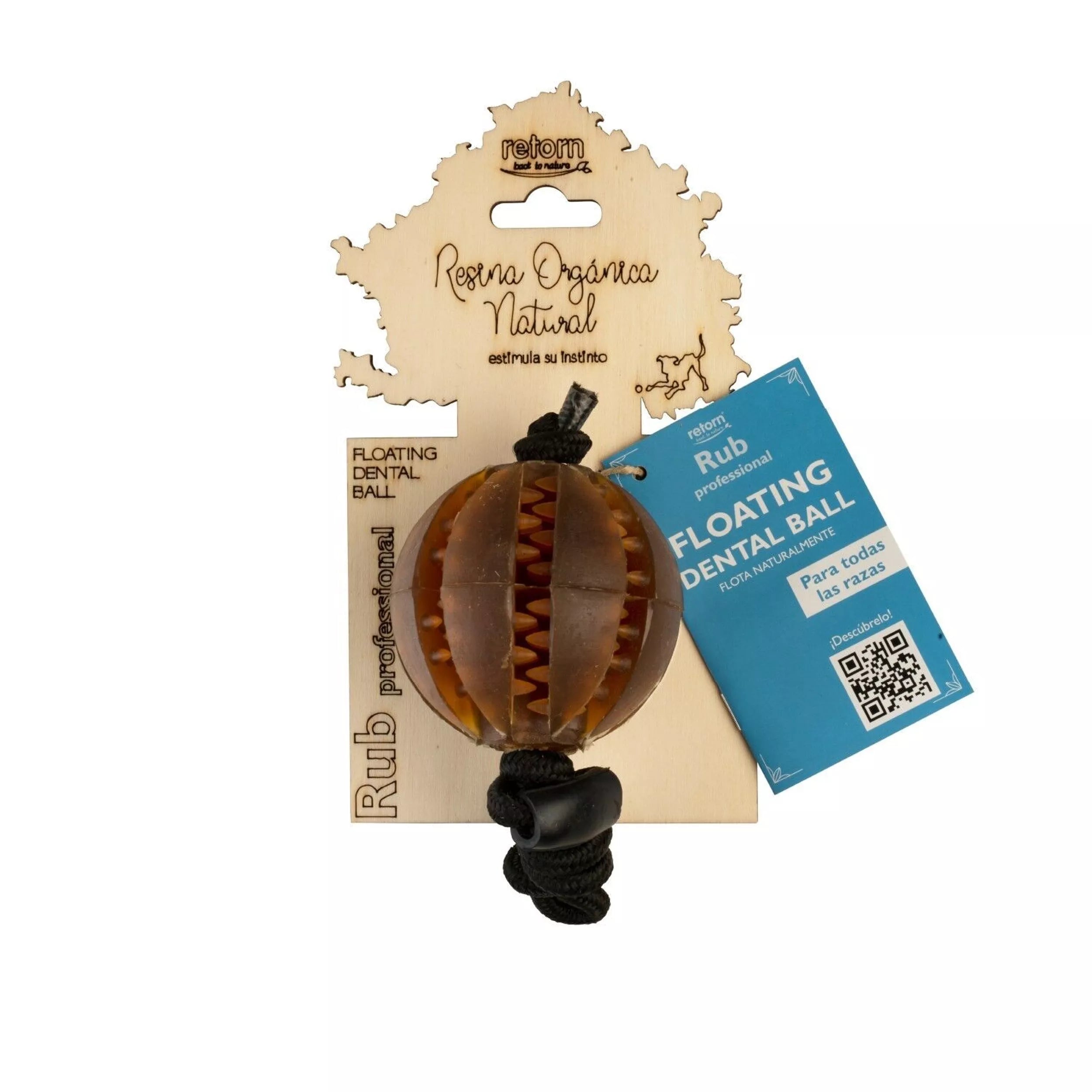 Balle avec corde, dentée et flottante pour chien