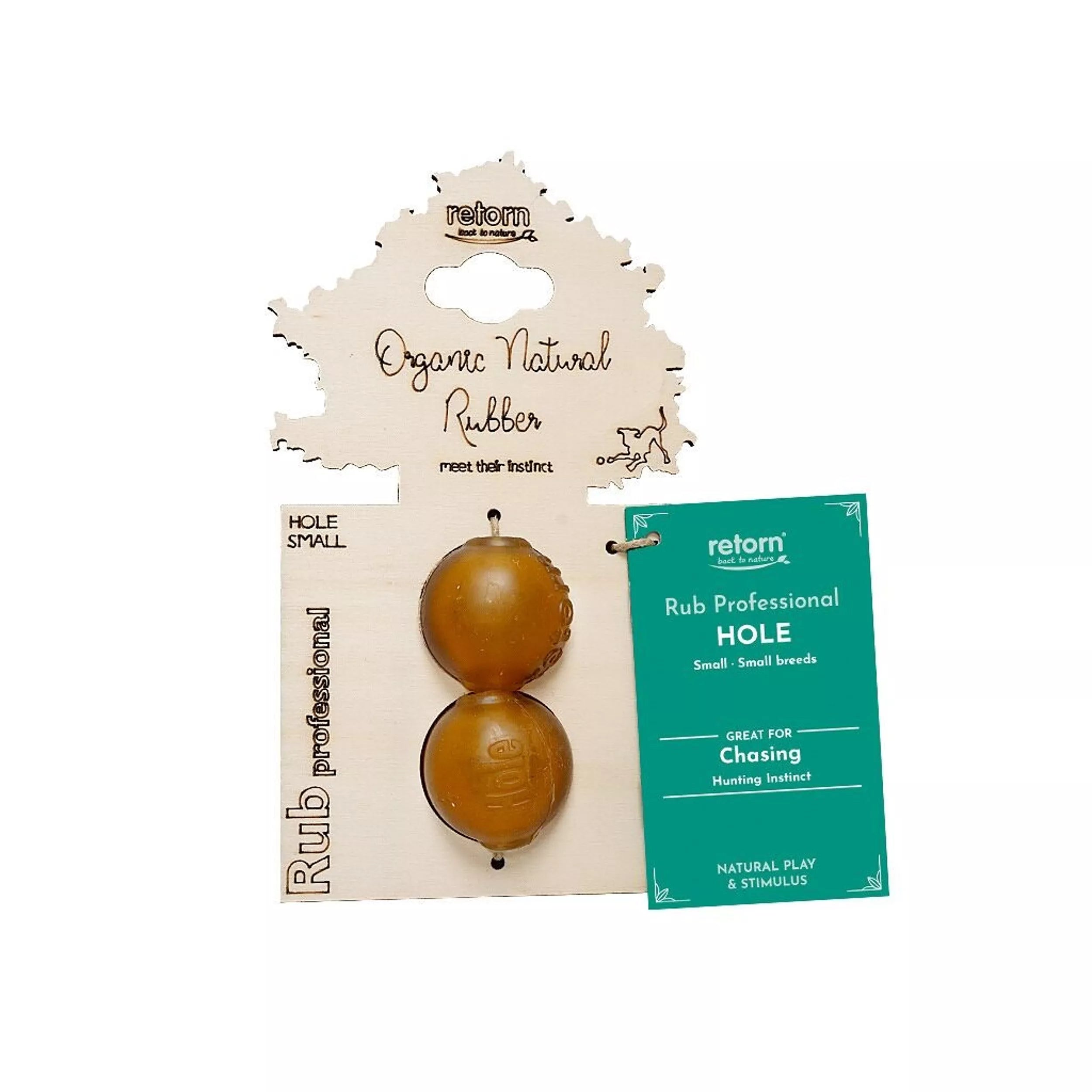 Balle à trous pour chien en résine organique naturelle