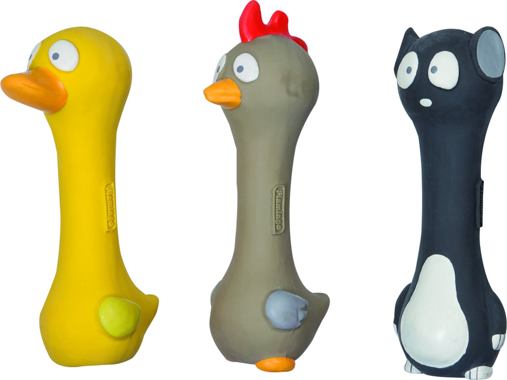 Jouet qui couine Poule/Canard/Chat pour chien Flamingo