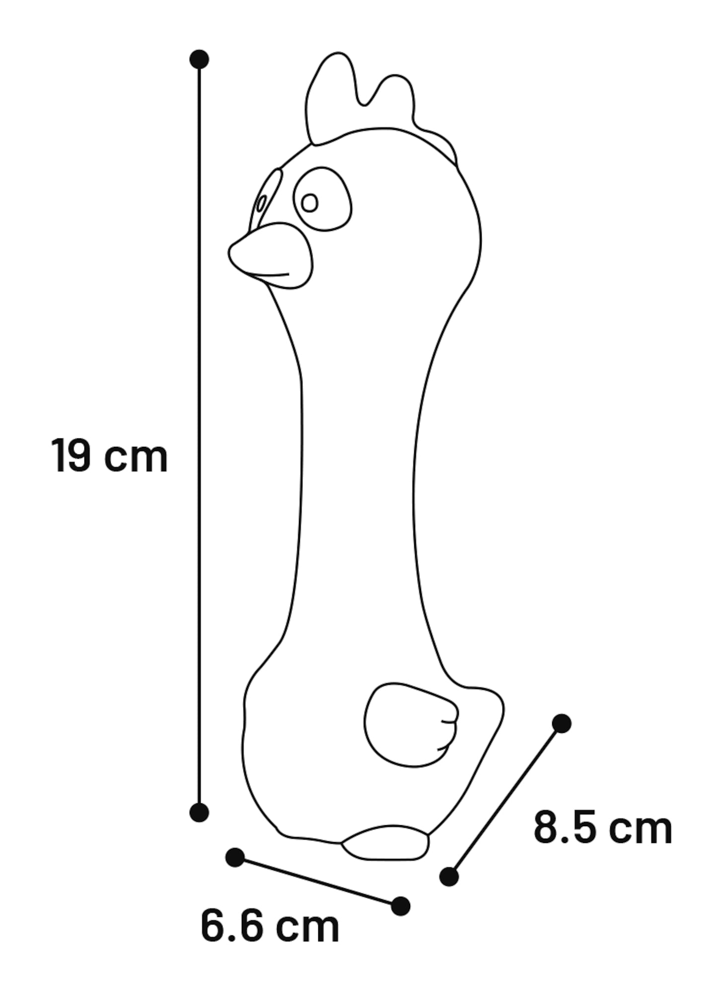 Jouet qui couine Poule/Canard/Chat pour chien Flamingo