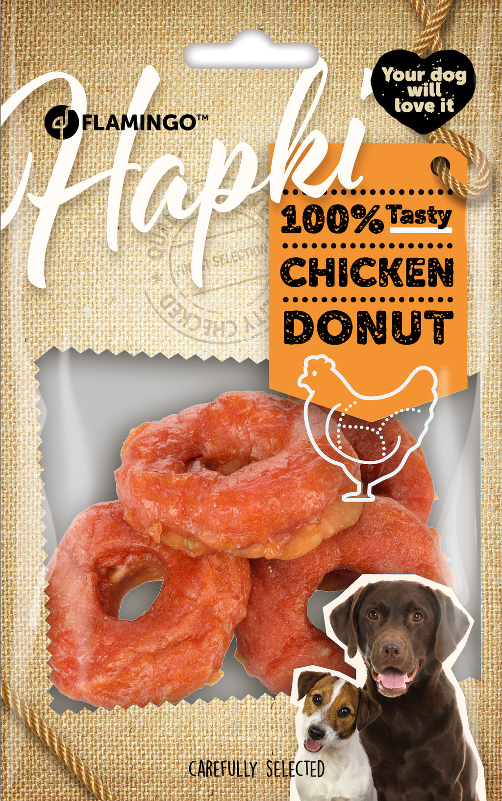 Donuts pour chien au poulet - Sachet de 4 donuts - Flamingo