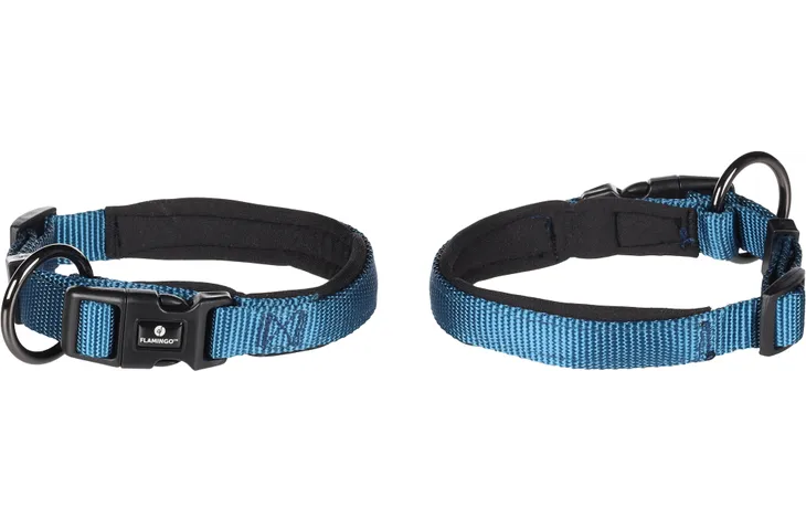 Collier confort Bleu pour chien avec boucle à clic FLAMINGO