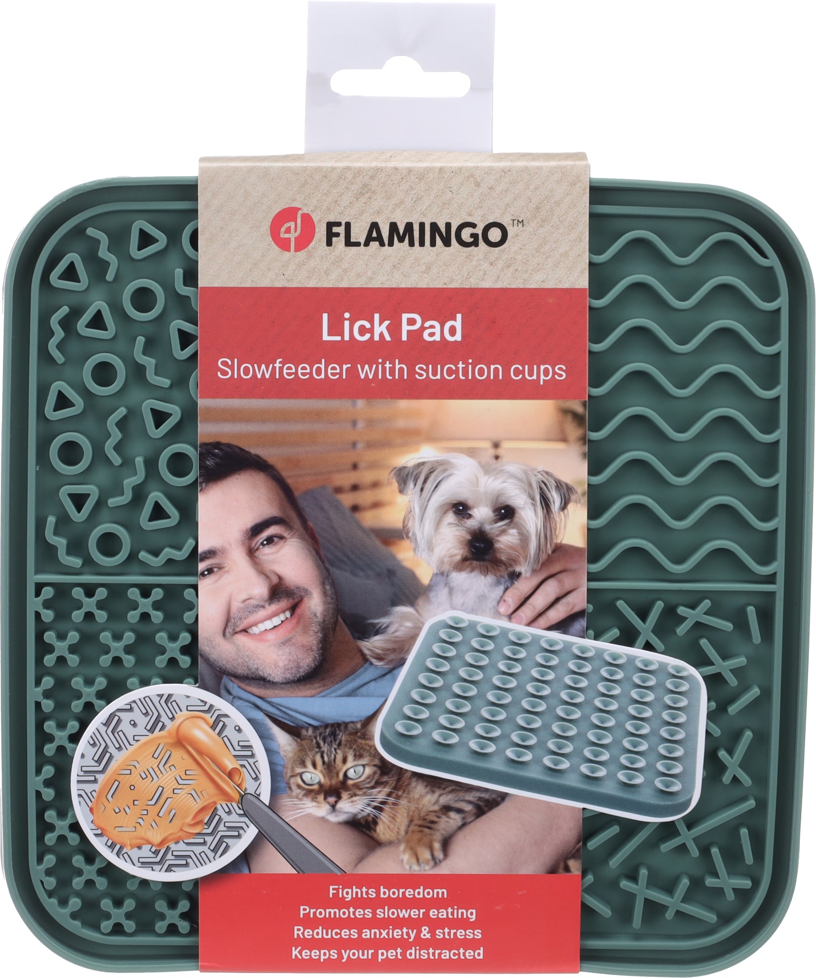 Tapis à lécher carré pour chien et chat