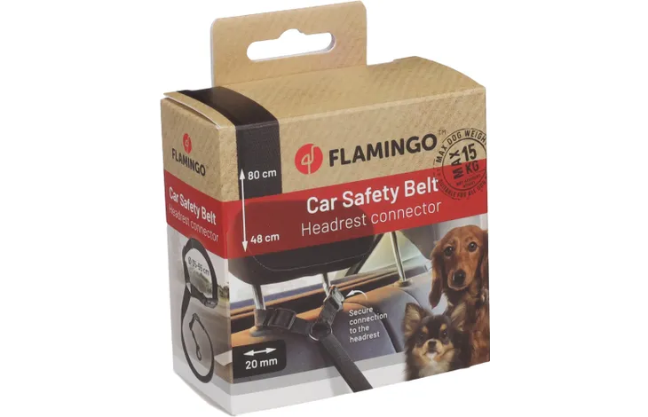 Laisse de voiture pour chien - Flamingo