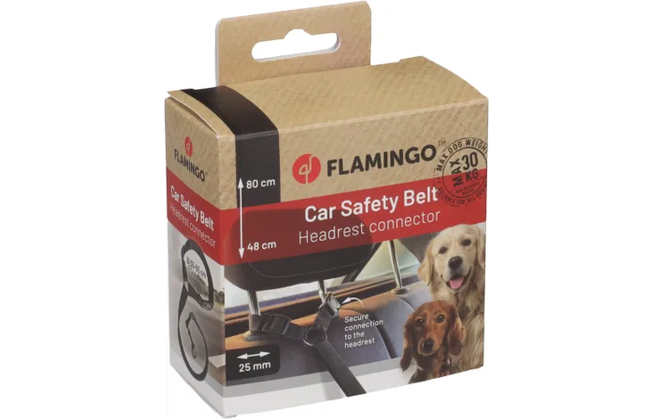 Laisse de voiture pour chien - Flamingo