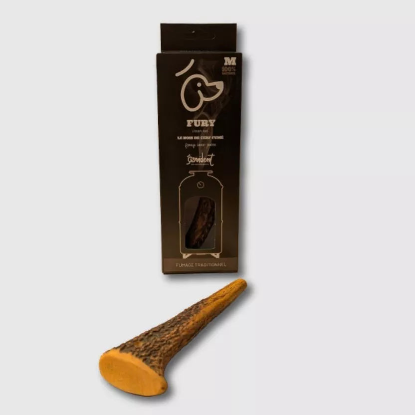 Bois de cerf entier pour chien Fumé au jambon !