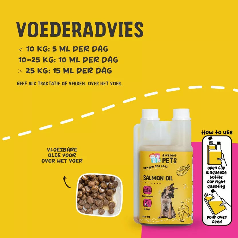 Huile de saumon pour chien Excellent Pets 500 ml