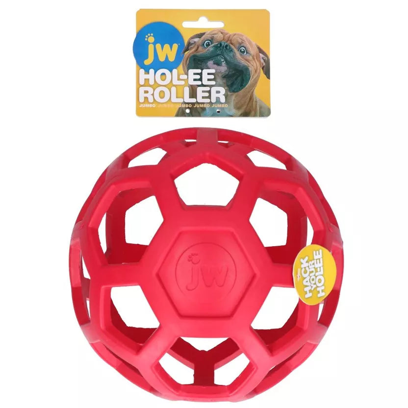 Balle pour chien JW Hol-ee Roller Rouge - Jouet polyvalent