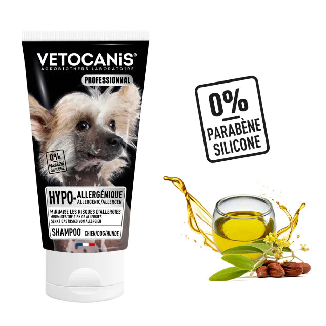 Shampoing Professionnel Peaux sensibles pour Chien - 300ml - VETOCANIS