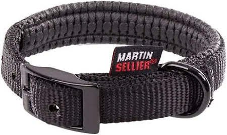 Collier confort en nylon noir pour chien - Martin Sellier